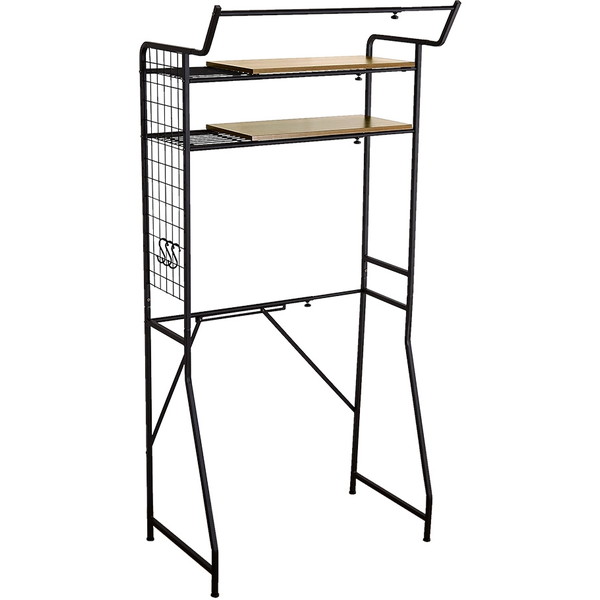 ランドリーラック ランドリー収納 65.4~90.4×49.5×180cm 棚板タイプ シャビーオーク ヴィンテージ 組立品 脱衣所 洗濯機