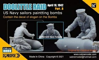 SABREモデル 1/48 ドゥーリトル レイド Part.B アメリカ海軍 爆弾に描く水兵…