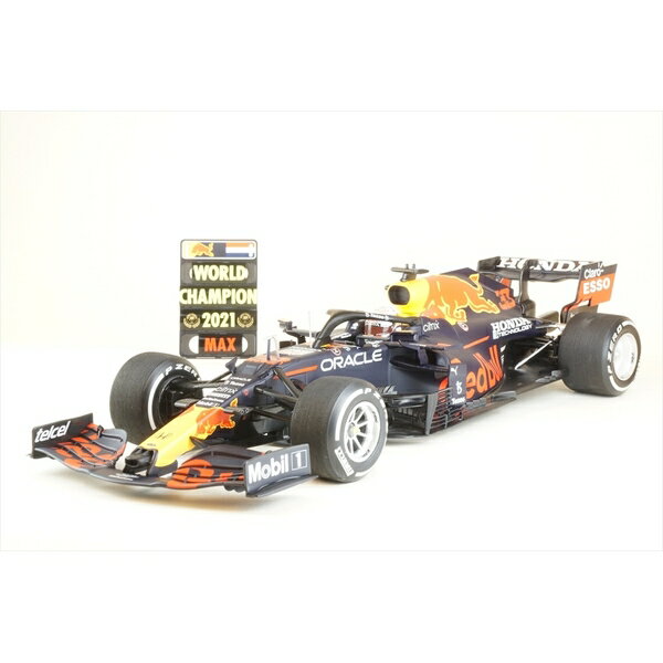 ミニチャンプス 1/18 レッド ブル レーシング ホンダ RB16B マックス・フェルスタッペン アブダビGP 2021 ウィナー ワールドチャンピオン ピットボード付 ミニカー