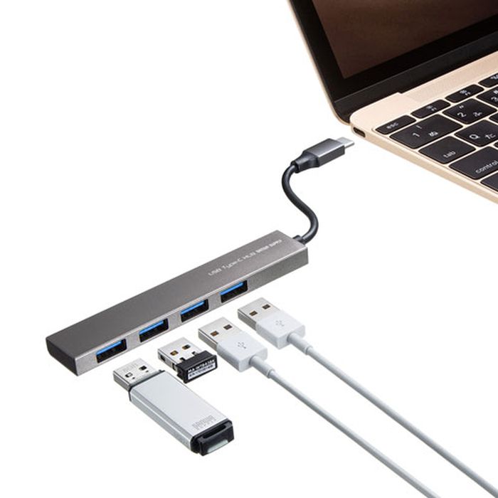 SANWA SUPPLY USB Type-C 4ポートスリムハブ USB-3TCH25SN