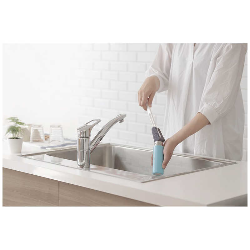 マーナ K755GY グレー ボトル洗いスポンジ スリム