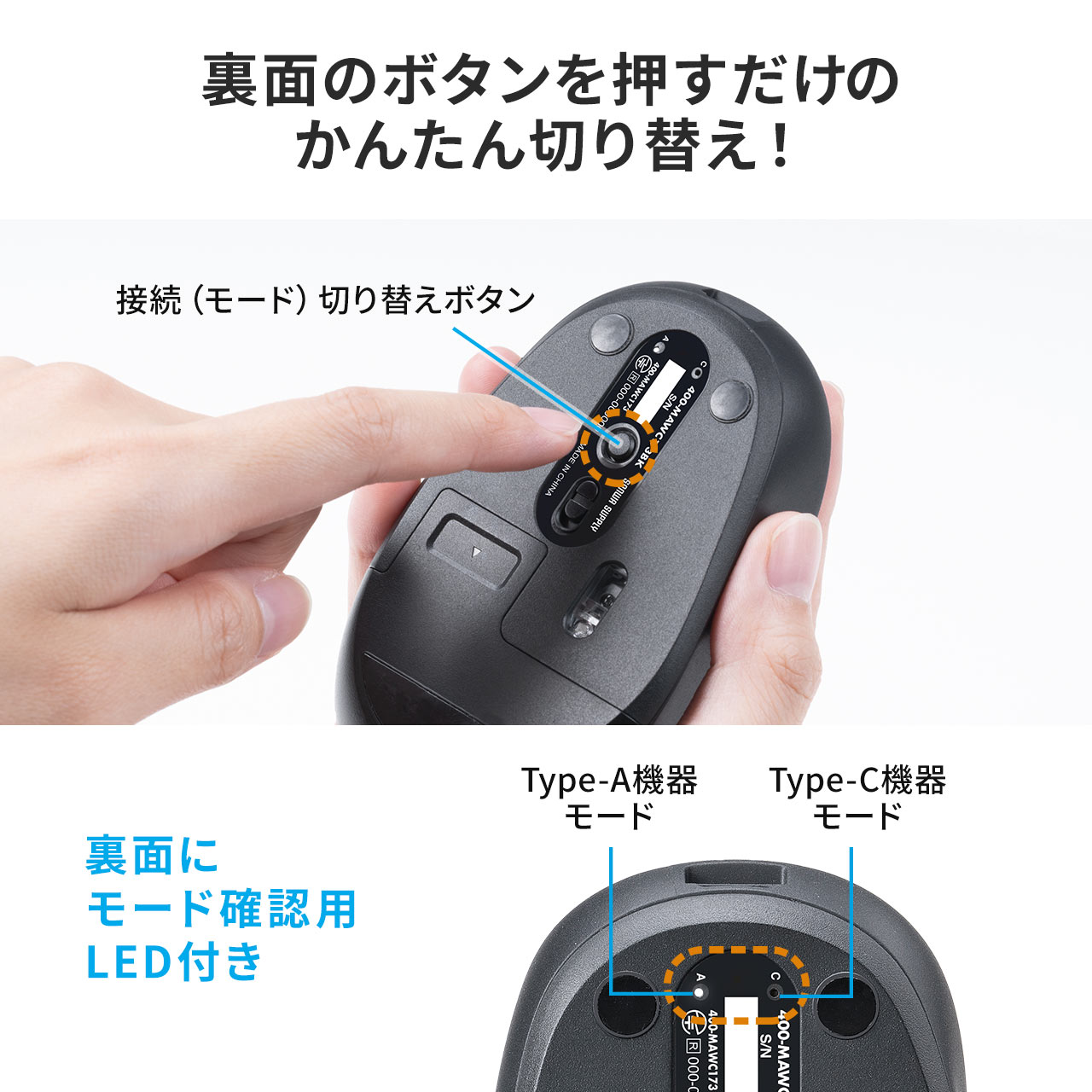 ワイヤレスマウス スマホスタンド付き ポーチ付き EZ4-MAWC173BK