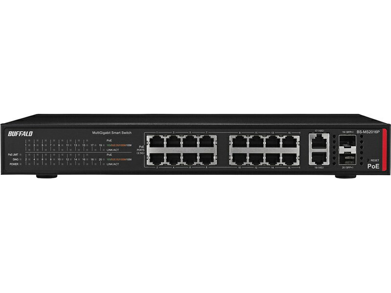 BUFFALO BS-GS2016P スイッチングハブ Amazon | BUFFALO レイヤー2 Giga PoE スマートスイッチ 16