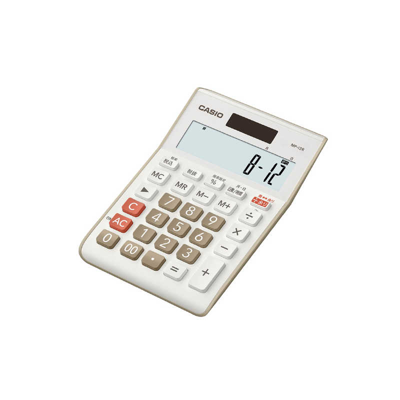 CASIO 余り計算電卓 12桁 ベージュ MP-12R-BE