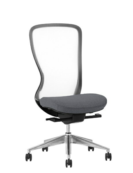 関家具｜SEKI FURNITURE オフィスチェア A03E 肘無し 背メッシュホワイト/座チャコールグレー/フレームブラック/約幅67.5×奥行66.5×高さ102～109cm×座面高さ43～50cm