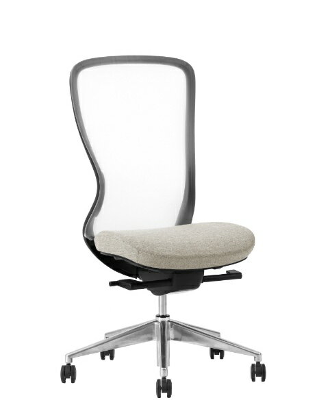 関家具｜SEKI FURNITURE オフィスチェア A03E 肘無し 背メッシュホワイト/座グレージュ/フレームブラック/約幅67.5×奥行66.5×高さ102～109cm×座面高さ43～50cm
