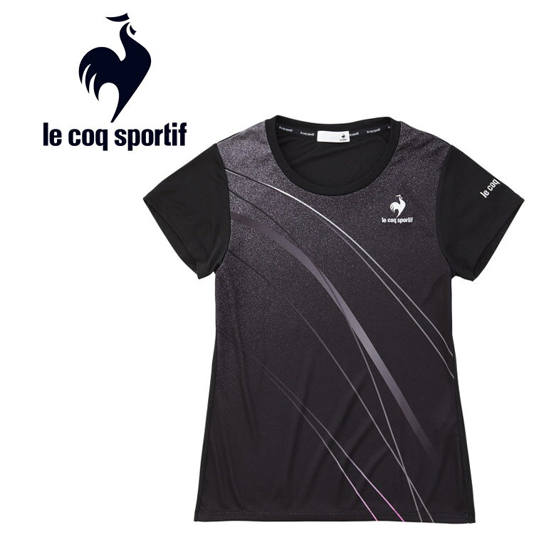 ルコック lecoqsportif テニス TEAM GRAPHIC GAME SHIRT レディース QTWTJA93-BLK