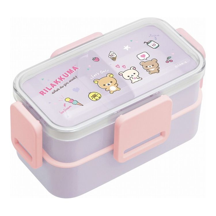 リラックマ　４点ロックふわっと２段ランチボックス　ショッピング
