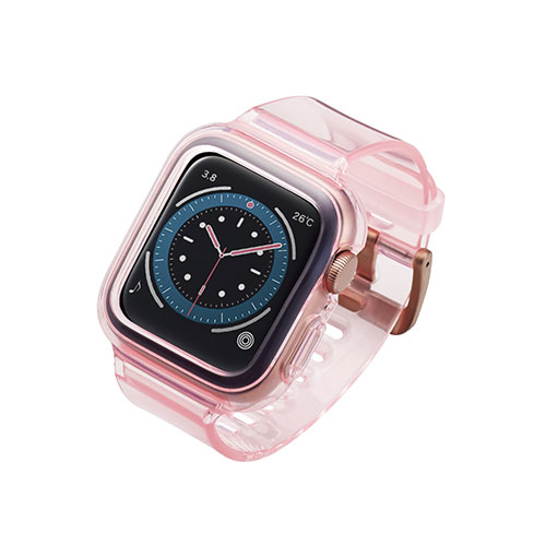 ELECOM エレコム Apple Watch 40mm/バンパー/バンド一体型/クリアピンク AW-20SBBUPNC