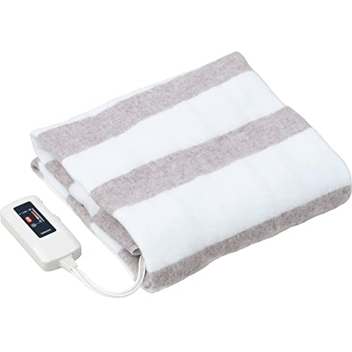 山善 YAMAZEN 電気毛布 電気敷毛布 130×80cm 丸洗い可能 ダニ退治機能 温度調節機能 ホワイト×ベージュ YMS-16 メーカー保証1年