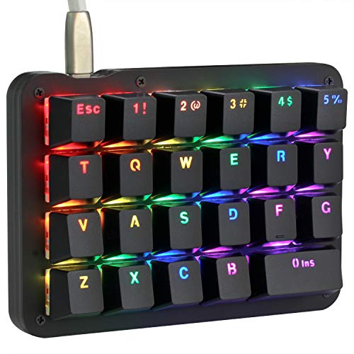 左手ゲーミングキーボード マクロキー RGBバックライト 赤軸 ブラック