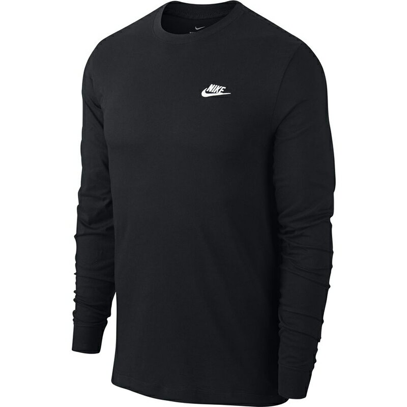 NIKE ナイキ クラブ L/S 長袖Tシャツ メンズ スポーツ/トレーニング M 010 ブラック×ホワイト NJP-AR5194
