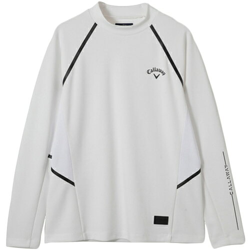 キャロウェイアパレル Callaway Apparel メンズ ゴルフウェア 長袖シャツ ストレッチスムースモックネックシャツ ホワイト C21233105 1030