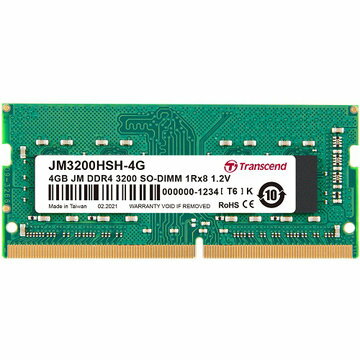 トランセンドジャパン JM3200HSH-4G 4GB JM DDR4 3200 SO-DIMM 1Rx8 512Mx8 CL22 1.2V
