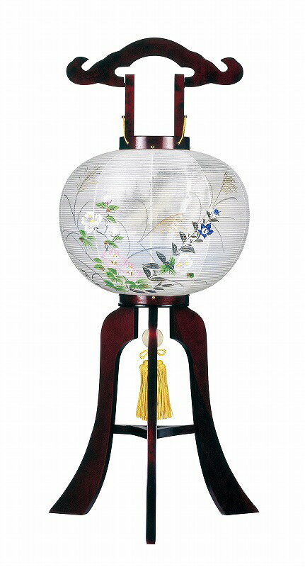 京提灯 白峰　白木中 秋草 2対 楽天市場】浅野商店 ウカイ印 岐阜提灯 大内行灯 楽々行灯 12号 桜調
