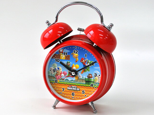 楽天市場】スーパーマリオ ツインベル目覚まし時計[レッド