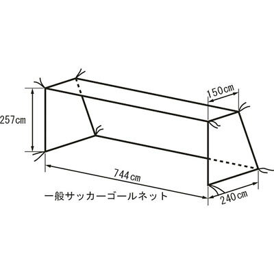 kt403 間口 高さ 奥行 上下   網目 _ホワイト_一般用サッカーゴールネット kt 寺西喜商店