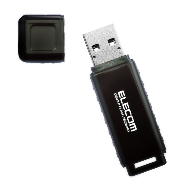 エレコム USB3.2 Gen1 キャップ式メモリ 64GB MF-HSU3064GBK/E