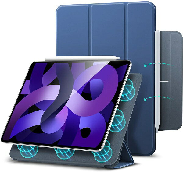 ESR iPad Air 第5/4世代 用Reboundマグネットケース Rebound Magnetic with Clasp Dark Blue ESR092