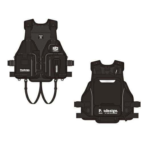 パズデザイン ライフジャケット SLV-035 PSLオールラウンドベスト BK/ホワイト