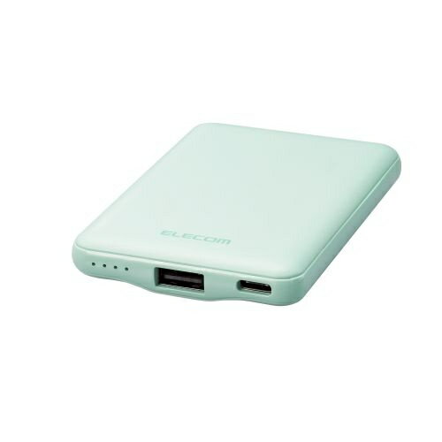 エレコム モバイルバッテリー  Type-C 5000mAh 12w 充電器 iPhone Android グリーン(1個)