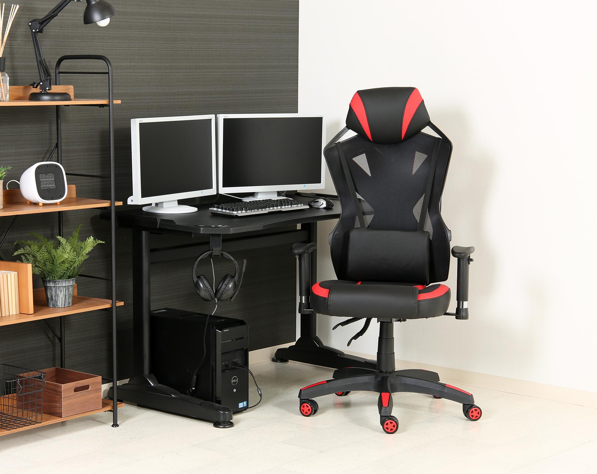 不二貿易 メッシュゲーミングチェア レイズ RD 19427