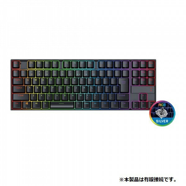 REDRAGON ゲーミングキーボード 日本語テンキーレス 銀軸92KEY ブラック K552RGB-JPTI