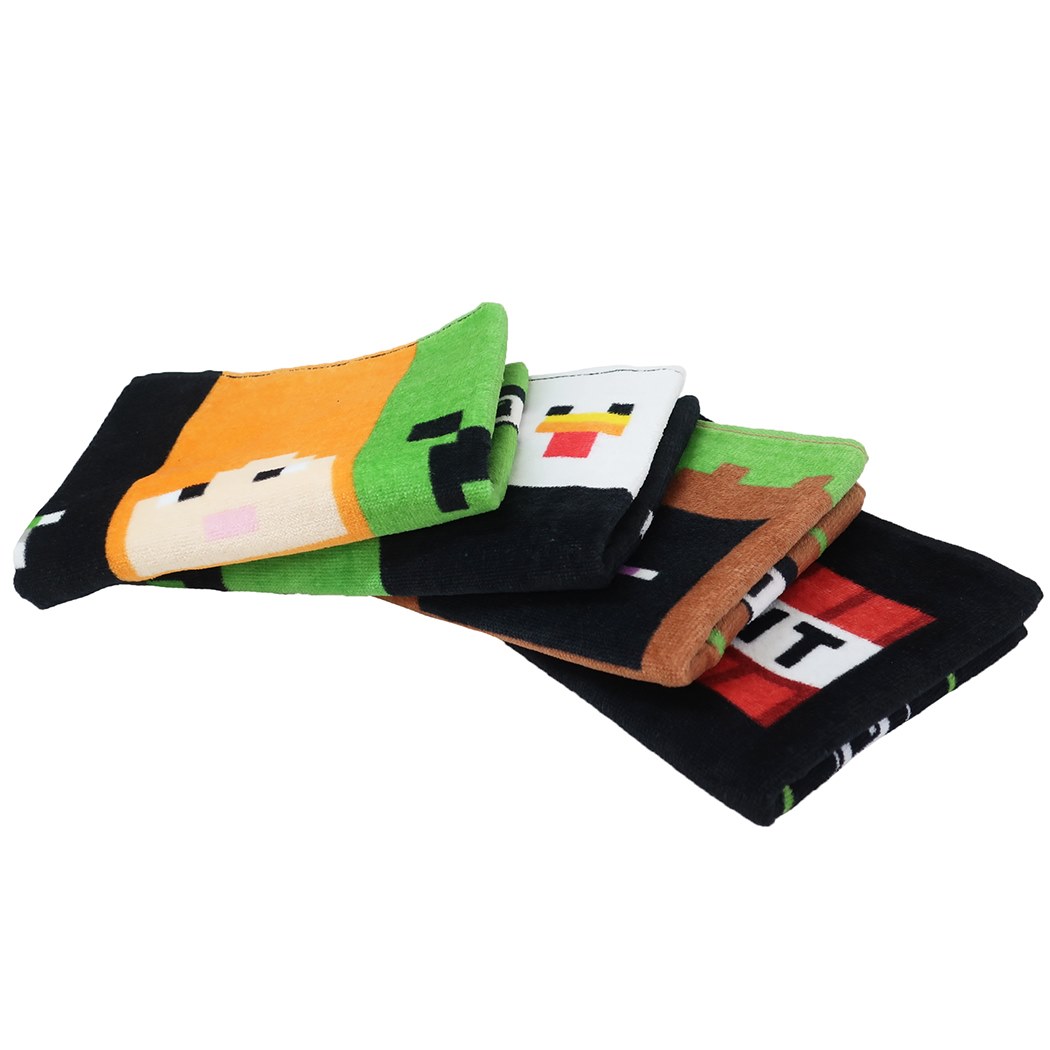 Ｍｉｎｅｃｒａｆｔ　タオル　Ｍ　集合（ストライプ）