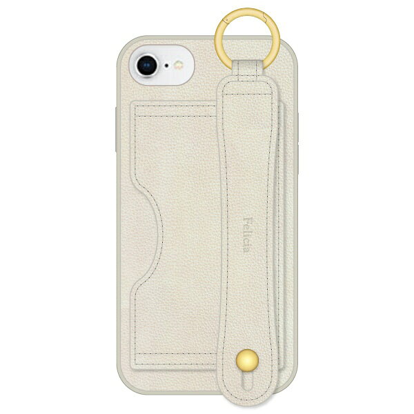 ナチュラルデザイン｜NATURAL design iPhone SE 第3/2世代 落下防止バンド付ケース Felicia フェリシア Greige グレージュ iP22SP-FEC01