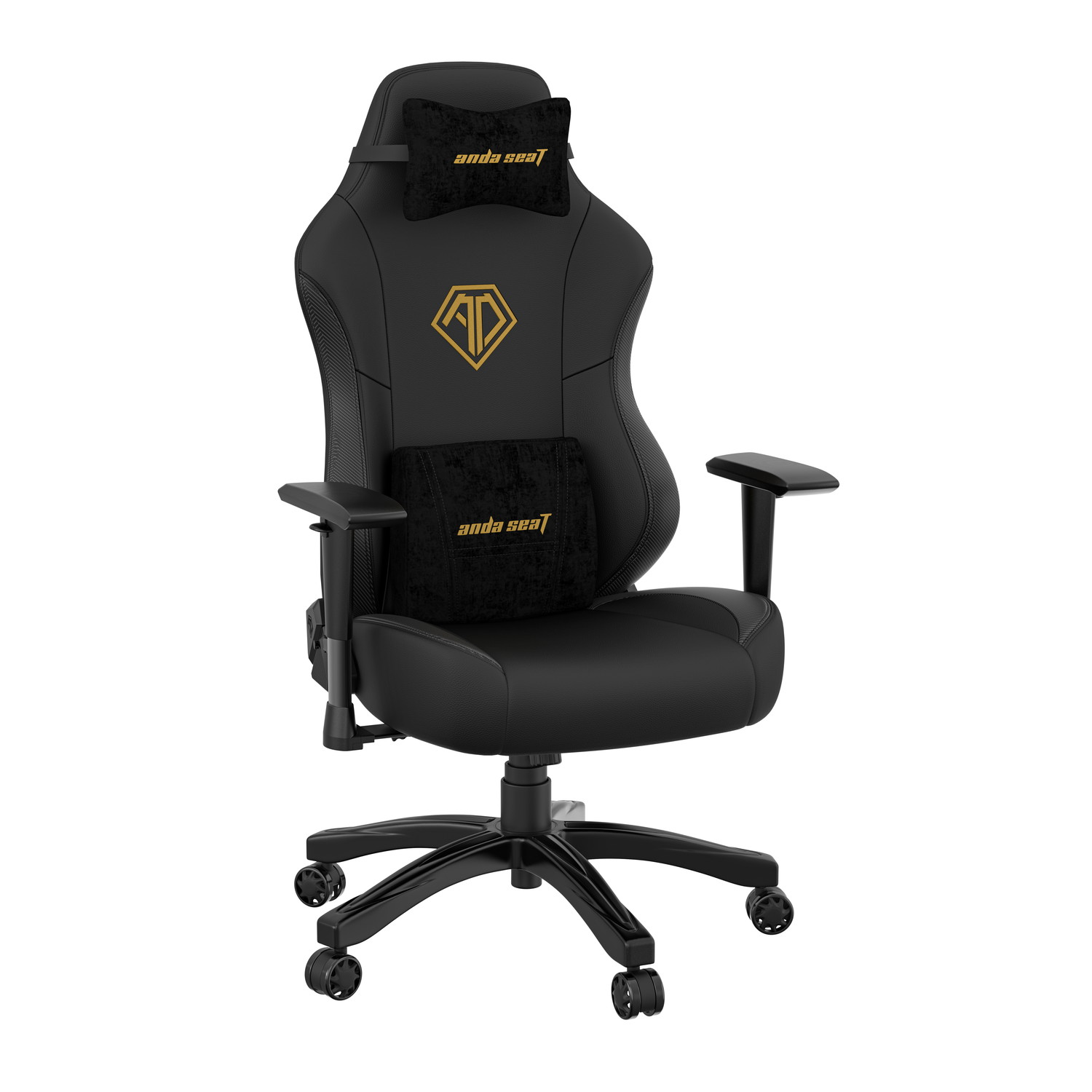 Andaseat｜アンダシート ゲーミングチェア W740xD700xH1370mm Phantom3 PVCレザー ブラック・ゴールド GC-PHANTOM3/BKGD