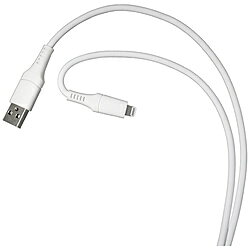 ORIGINAL BASIC｜オリジナルベーシック iPhone 充電ケーブル Type-A to ライトニングケーブル 1m MFi認証 シリコーン素材 やわらかい 抗菌仕様 SIAA認証 ホワイト OS-UCS1AL100WH