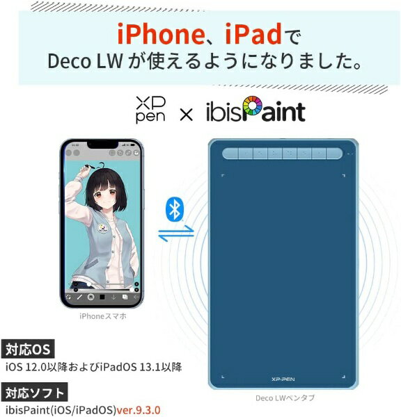 XPPen｜エックスピーペン IT1060B_BK ペンタブレット Bluetooth Deco LW Chrome/Android/Mac/Windows11対応 ブラック