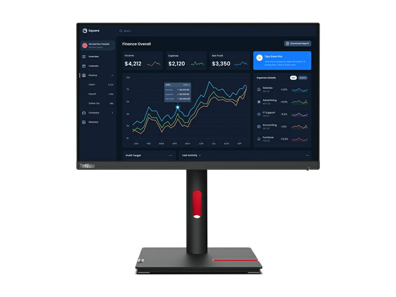 LENOVO レノボ 63B2MAR6JP 23.0型 ThinkVision T23i-30 1920×1080 D-sub DisplayPort HDMI ブラック系