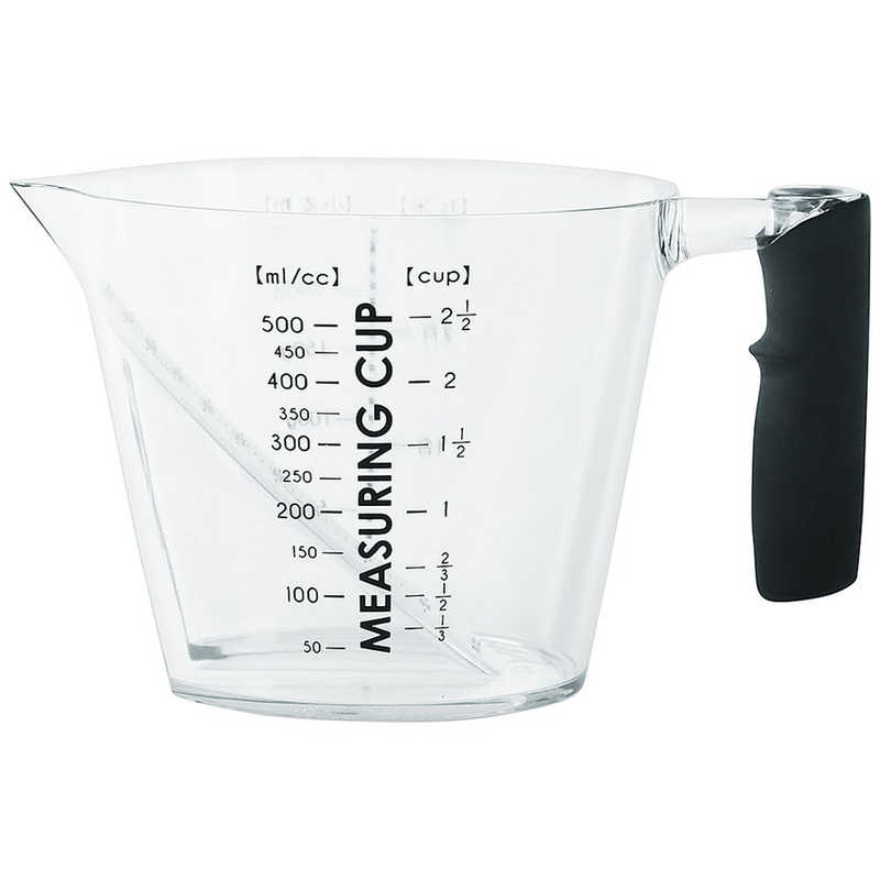 アンドエヌイー(&NE) 計量カップ 500ml nikii クリア 大 日本製 耐熱 電子レンジ対応 食洗機対応 上から見える お米 3合 小麦粉