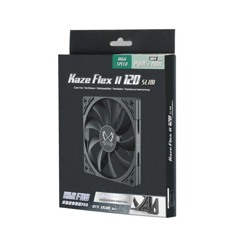 サイズ 薄型 120mmケースファン ブラック KFS1215FD18-P
