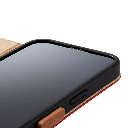 ELECOM iPhone 14 Pro用 ソフトレザーケース 耐衝撃 ステッチ レッド PM-A22CPLFYRD