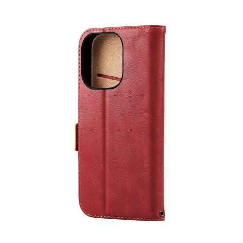 ELECOM iPhone 14 Pro用 ソフトレザーケース 耐衝撃 ステッチ レッド PM-A22CPLFYRD