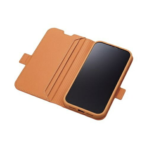 ELECOM iPhone 14 Pro用 リサイクルソフトレザーケース 手帳型 ブラウン PM-A22CREPLFYBR