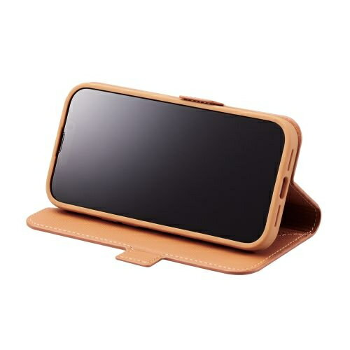 ELECOM iPhone 14 Pro用 リサイクルソフトレザーケース 手帳型 ブラウン PM-A22CREPLFYBR