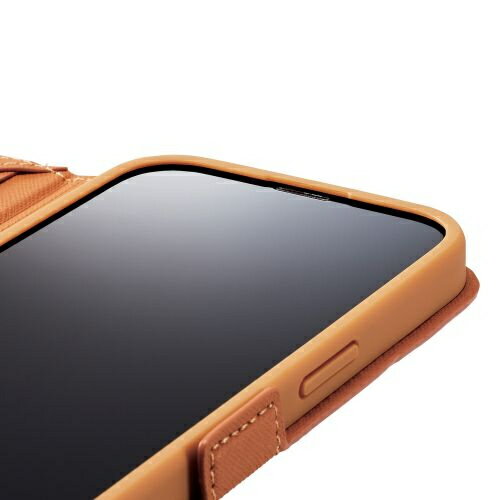 ELECOM iPhone 14 Pro用 リサイクルソフトレザーケース 手帳型 ブラウン PM-A22CREPLFYBR