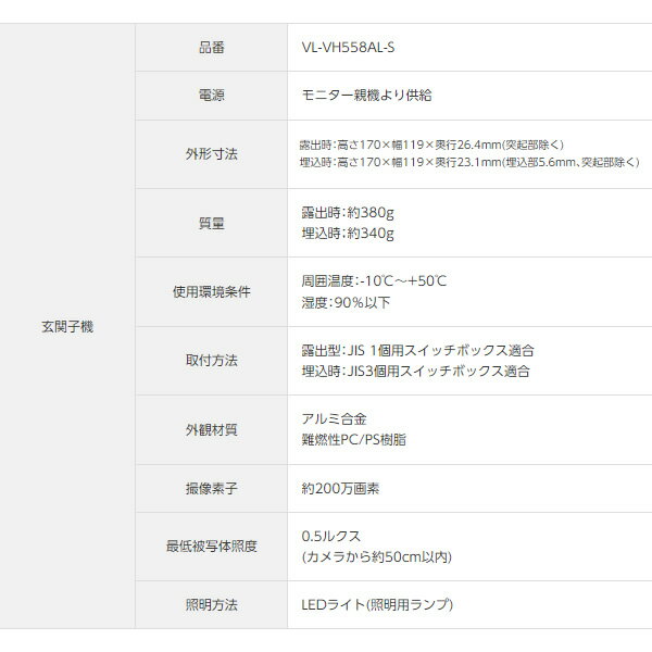 Panasonic テレビドアホン VL-SWE710KS