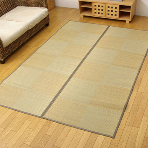 イケヒコ い草花ござカーペット DXノア 裏貼CP ブラウン 江戸間4.5畳 約261×261cm 裏:不織布 #1030390060402