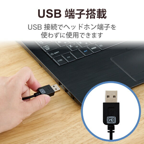 ELECOM 両耳小型USB有線ヘッドセット HS-HP01SUBK