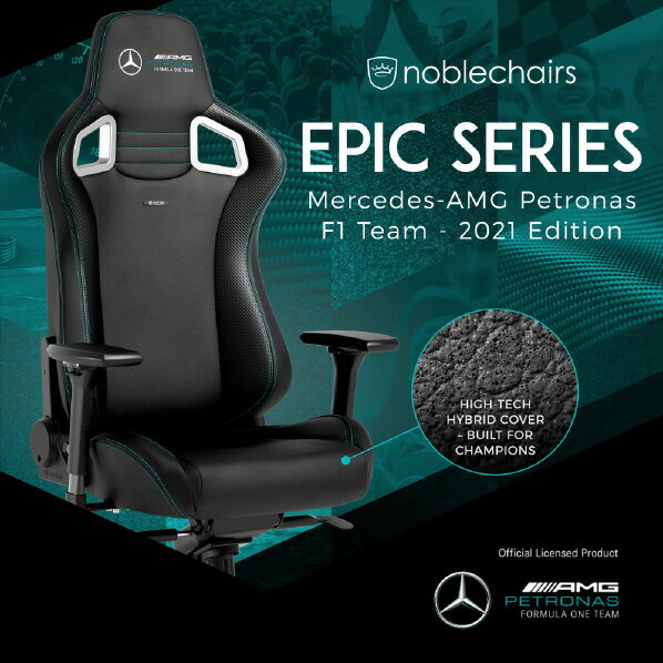 noblechairs ゲーミングチェア EPIC - Mercedes-AMG Petronas Formula One Team 2021 Edition ブラック/グリーン NBL-EPC-PU-MPF-SGL-ED