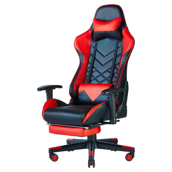 キングジム ゲーミングチェア2 フットレスト付き G-SCENE 赤 GCF-02RYアカ