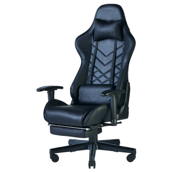 キングジム ゲーミングチェア2 フットレスト付き G-SCENE 黒 GCF-02RYクロ