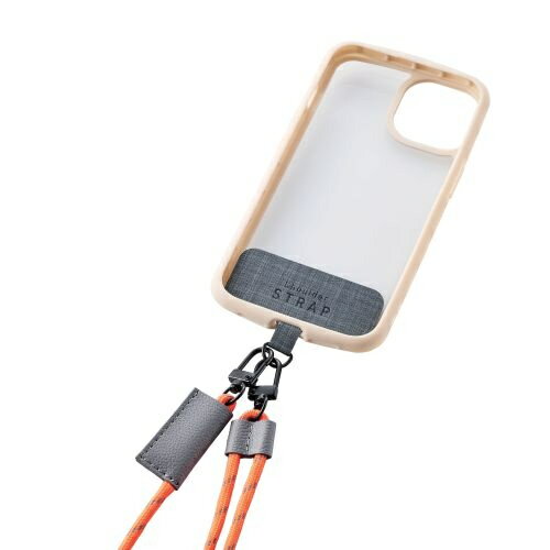 エレコム スマホ ショルダー ストラップ カジュアルタイプ オレンジ(1個)