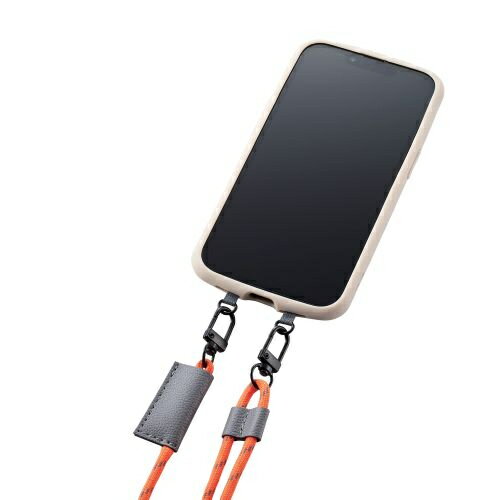 エレコム スマホ ショルダー ストラップ カジュアルタイプ オレンジ(1個)