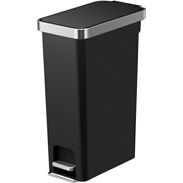 一年保証 EKO ハナスリムステップビン 40L ゴミ箱 縦型 ブラック EK6268-40L-BL ごみ箱 ダストボックス おしゃれ