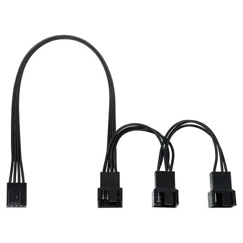 アイネックス PWMファン用電源3分岐デイジーチェーンケーブル 34cm ブラック CA-100A